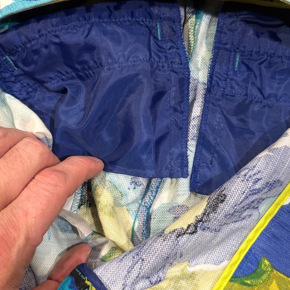 LOFT High Waist Floral Blue and Yellow Shorts - Picture 7 of 8